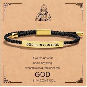 Black and Gold Inspirational Bracelet